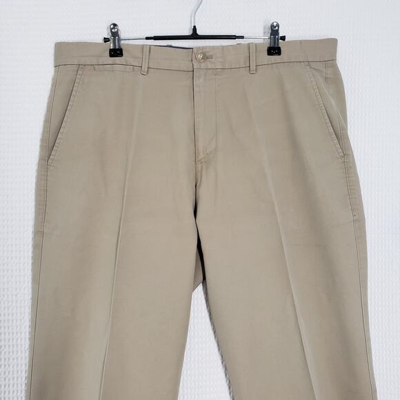 GAP Chino Khaki Pants 36x27 Mens Brown Straight Leg Relaxed Flat Front Cotton - Picture 4 of 16